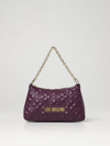 Love Moschino Bag In Quilted Synthetic Leather In Violet