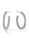 DAVID YURMAN STERLING SILVER CABLE HOOP EARRINGS