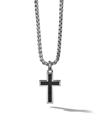 DAVID YURMAN STERLING SILVER EXOTIC STONE CROSS ONYX PENDANT