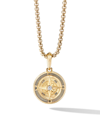 DAVID YURMAN 18KT YELLOW GOLD MARITIME COMPASS DIAMOND AMULET