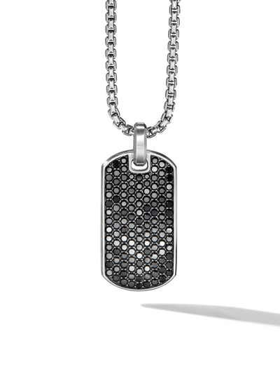 DAVID YURMAN STERLING SILVER CHEVRON DIAMOND TAG (35MM)