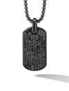 David Yurman Streamline Tag Pendant With Pave Black Diamonds In Black