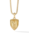 David Yurman 18kt Yellow Gold St.michael Amulet Pendant In Gold