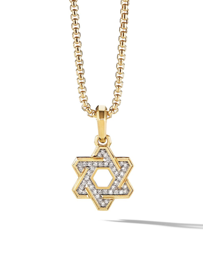 David Yurman 18kt Yellow Gold Deco Star Of David Diamond Pendant