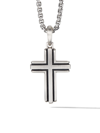 David Yurman Sterling Silver Deco Cross Pendant In Silver
