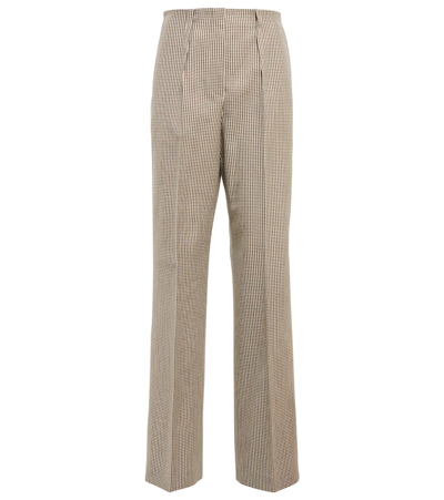 Fendi Houndstooth High-rise Straight Pants In Rogers