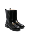Gucci Signature Horsebit-detail Leather Boots In Black