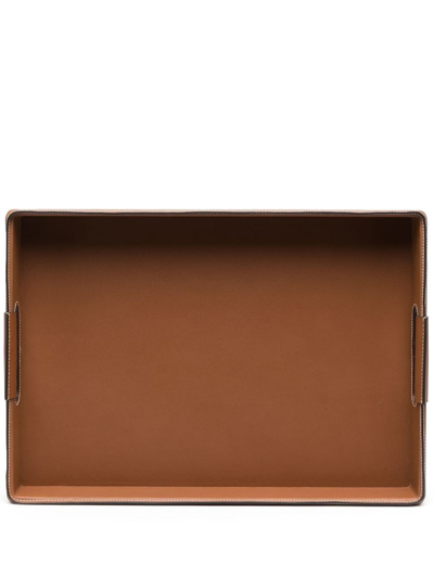 Polo Ralph Lauren Wyatt Small Leather Tray In Brown