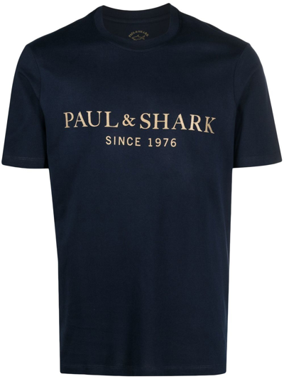 Paul & Shark Logo-print T-shirt In Blue