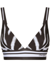 Dolce & Gabbana Zebra-print Cropped Top In Black