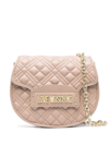 LOVE MOSCHINO LOGO-PLAQUE QUILTED SATCHEL BAG