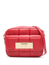LOVE MOSCHINO ENGRAVED-LOGO QUILTED CROSSBODY BAG
