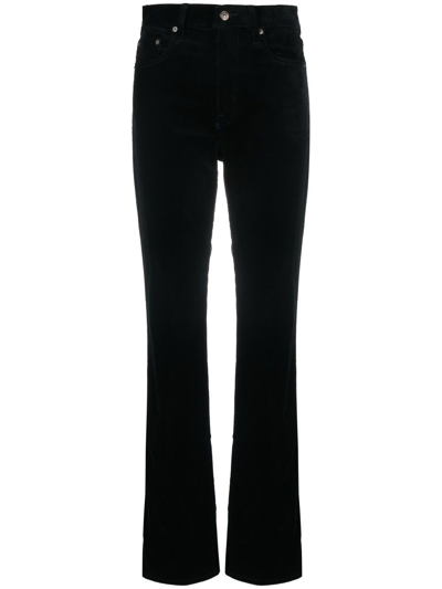 Polo Ralph Lauren High-waist Straight-leg Trousers In Black