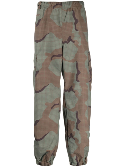 Undercover Green Nylon Cargo Pants In Green Base