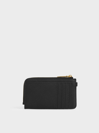 Charles & Keith Multi-slot Wristlet Card Holder In Black