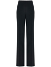 Ferragamo Structured-waist Darted-back Wide-leg High-rise Stretch-crepe Trousers In Black