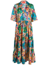 La Doublej Edition 31 J Tiered Floral Maxi Dress In Multicolor