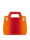 Ferragamo Mini Wanda Calf Leather Tote Bag In Orange