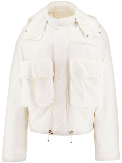 Ferragamo Cropped Hooded Jacket In White