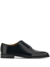 Ferragamo Geoffrey Leather Lace-up Shoes In Black