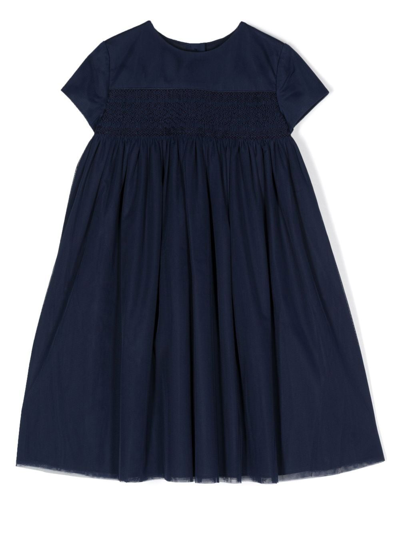 Ralph Lauren Kids' Button-front Flared Maxi Dress In Blue