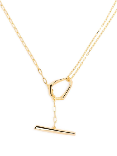 Dinny Hall Thalassa Medium T-bar Necklace In Gold
