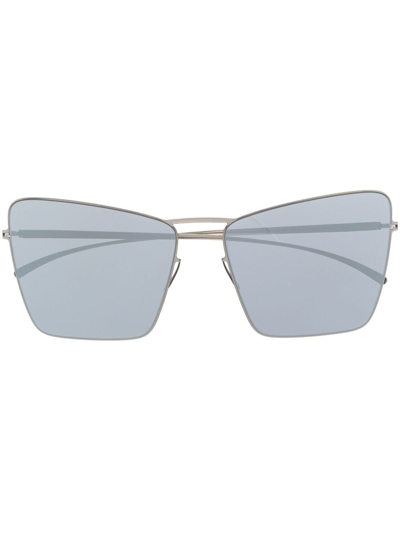 Mykita Geometric Cat-eye Frame Sunglasses In Silver
