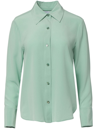 Equipment Button-up Silk Shirt In Pale Jadesheen