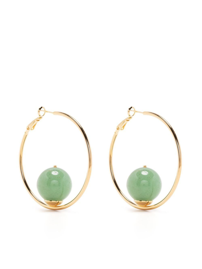 D'estree Sonia Large Hoop Earrings In 402 Green