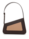 D'ESTREE TWO-TONE FAUX LEATHER SHOULDER BAG