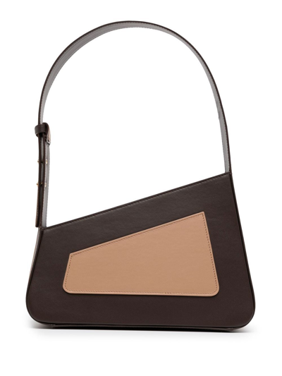 D'estree Two-tone Faux Leather Shoulder Bag In 505 Dark Brown