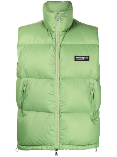 Whitespace Logo-patch Quilted Gilet In Green