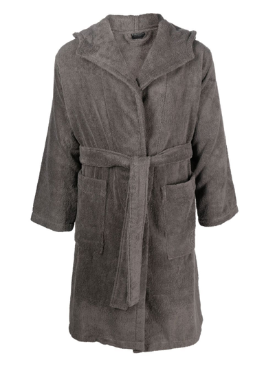 Giorgio Armani Dorotea Cotton Bathrobe In Grey