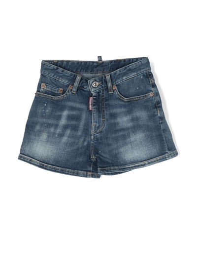 Dsquared2 Kids' Five-pocket Denim Shorts In Blue