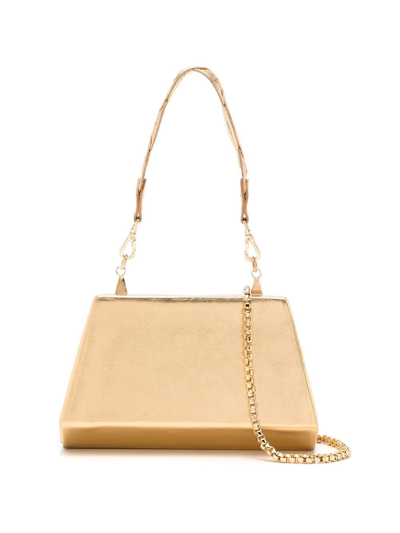 Sarah Chofakian Stella Metallic-effect Clutch Bag In Gold