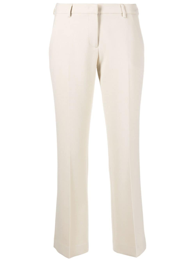 Pt Torino High-waisted Cropped Trousers In Neutrals