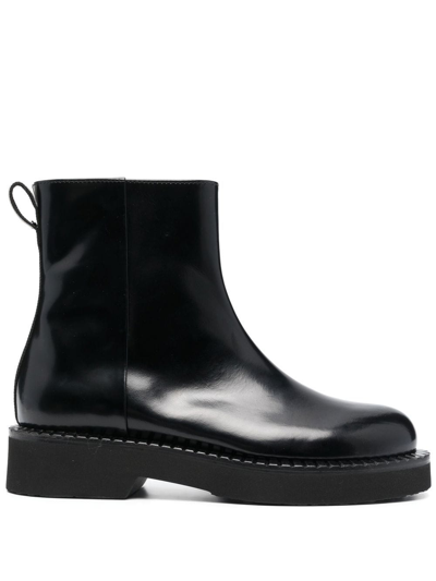 Premiata Patent Leather Ankle Boots In Black