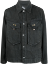 Objects Iv Life Gray Paneled Denim Jacket In Black