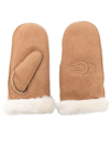 UGG EMBROIDERED-LOGO SHEARLING MITTENS