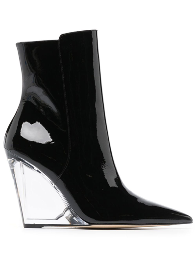 Stuart Weitzman Lucite 高跟及踝靴 In Black