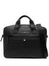 Tommy Hilfiger Logo-plaque Laptop Bag In Black