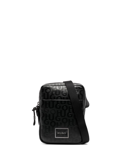 Hugo Logo-print Messenger Bag In Black