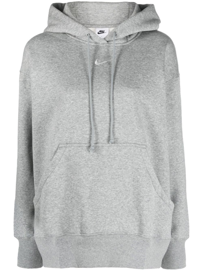 Nike Oversize Mélange Drawstring Hoodie In Grey