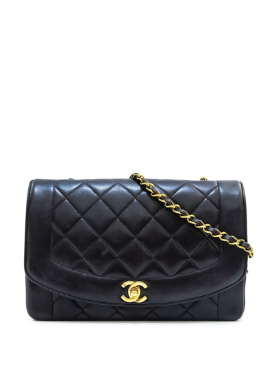 Pre-owned Chanel 1992-1995 Medium Diana Shoulder Bag In Black