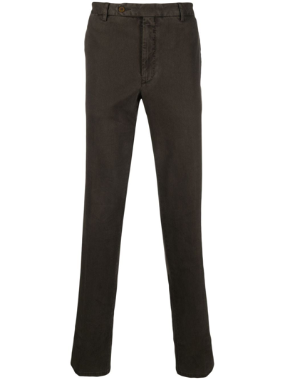 Rota Cotton Straight-leg Trousers In Brown