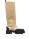 GANNI CLEATED TUBULAR KNEE BOOTS