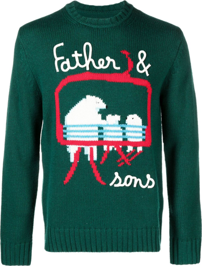 Mc2 Saint Barth Patterned Intarsia Knit Jumper In Green