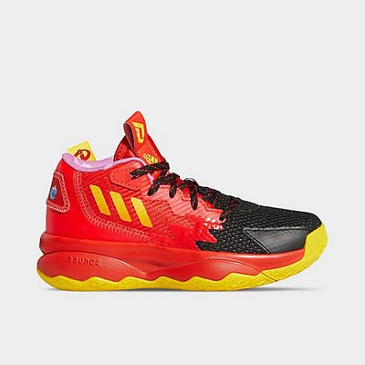 Adidas Originals Adidas Little Kids' Dame 8 Basketball Shoes In Red/yellow/impact Orange