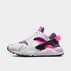 Nike Women's Air Huarache Casual Shoes In White/hyper Pink/vivid Purple/black