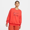 Nike Sportswear Air Fleece Crewneck Sweatshirt In Light Crimson/oxen Brown